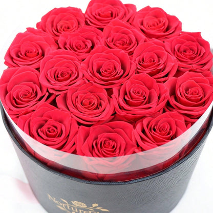 Preserved Rose Box Gift, Long Lasting Rose Bouquet in Elegant Hat Box for Birthday, Anniversary, Valentine's Day and Special Moments