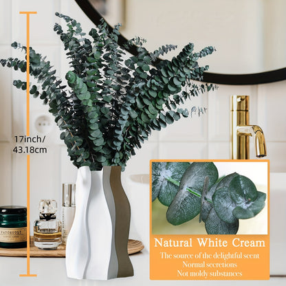 Eucalyptus Stems 13/26pcs, 17 Inch Green Eucalyptus Bouquet for Vase Decor, Home Styling, Wedding Arrangements and DIY Floral Decor
