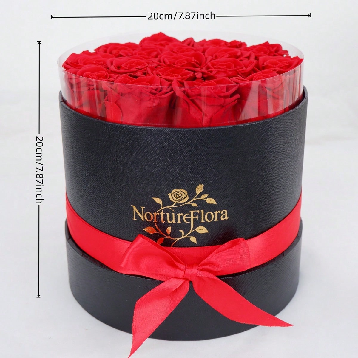 Preserved Rose Box Gift, Long Lasting Rose Bouquet in Elegant Hat Box for Birthday, Anniversary, Valentine's Day and Special Moments