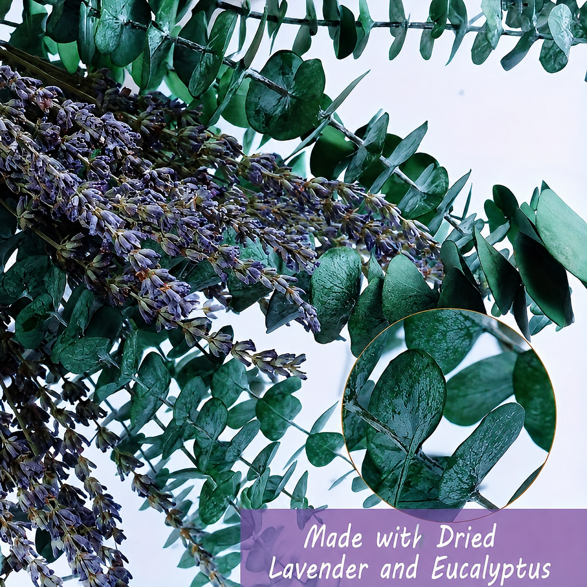 120 Stems Dried Lavender and Eucalyptus Shower Bundle, 17 Inch Hanging Floral Bouquet for Bathroom Decor, Home Styling and Gift Giving