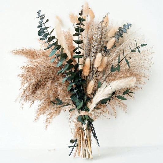 96pcs Mixed Dried Flower Bouquet, Eucalyptus Lavender and Pampas Grass Arrangement for Vase Decor, Boho Home Styling and Wedding Decoration