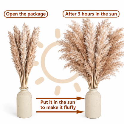 620pcs Pampas Grass Bundle, Large Boho Dried Floral Arrangement for Vase Decor, Wedding Backdrop, Event Styling and Home Decoration