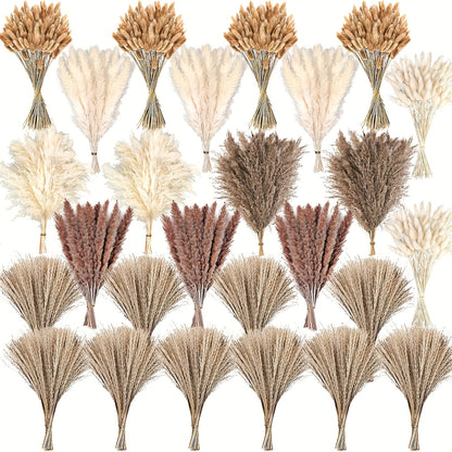620pcs Pampas Grass Bundle, Large Boho Dried Floral Arrangement for Vase Decor, Wedding Backdrop, Event Styling and Home Decoration